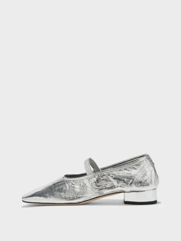 Pippa Laminated Leather Ballet Flats sold by Aeyde