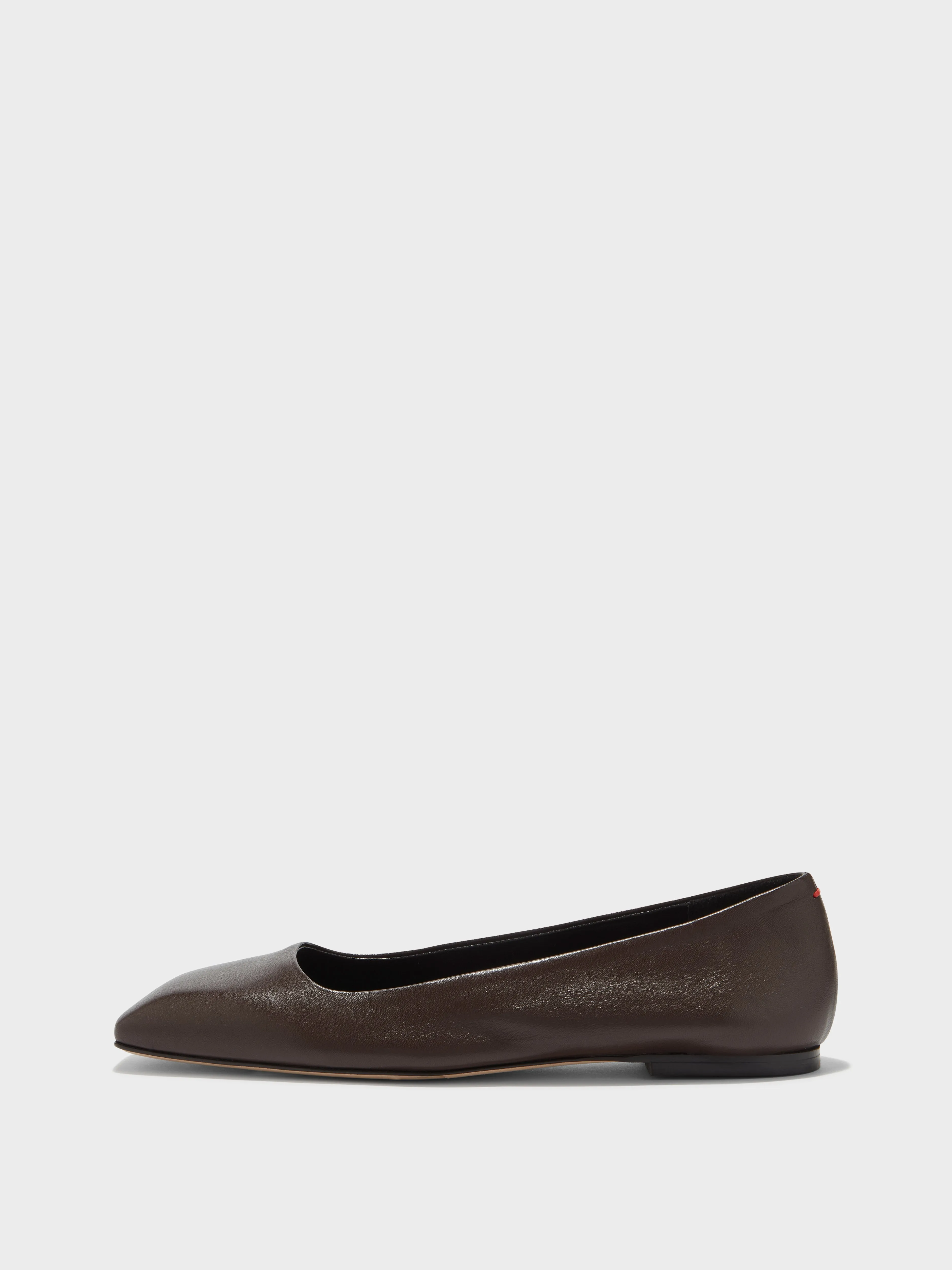 Ida Leather Square-Toe Flats sold by Aeyde