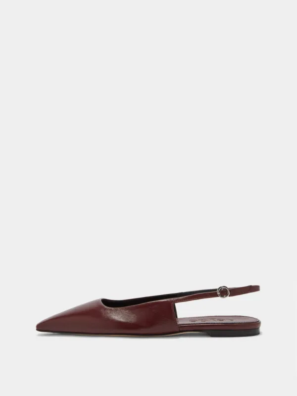 Fedora Leather Slingback Flats made by Aeyde