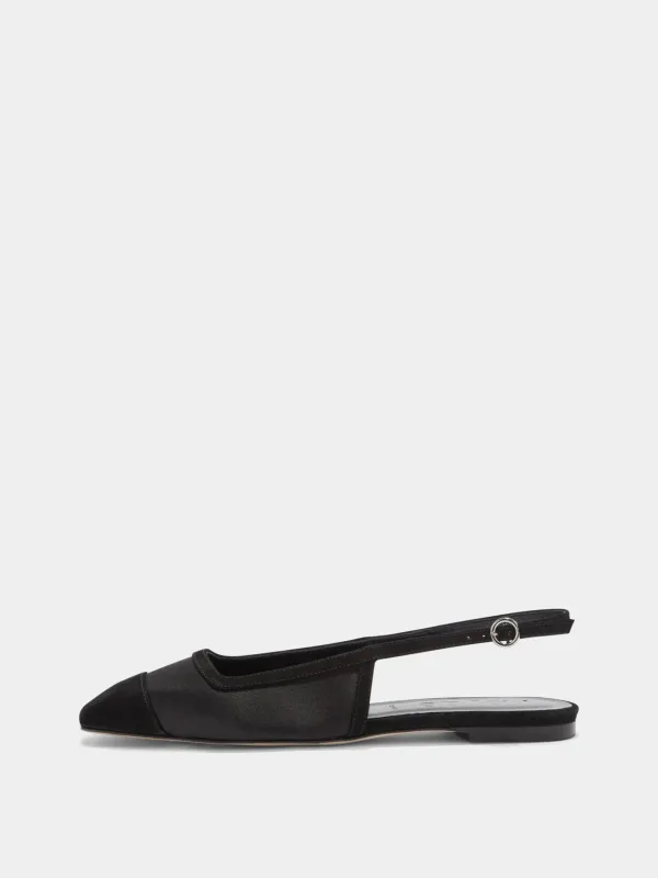 Geraldine Satin Toe-Cap Slingback sold by Aeyde