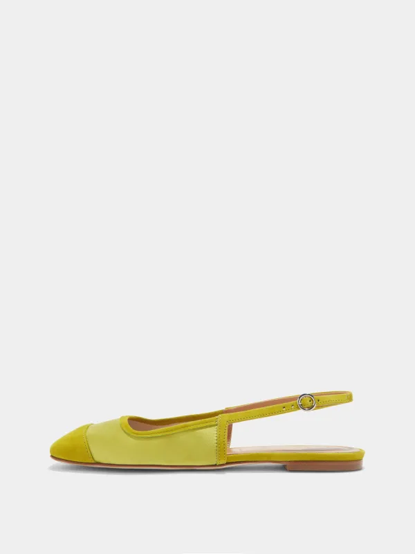 Geraldine Satin Toe-Cap Slingback sold by Aeyde