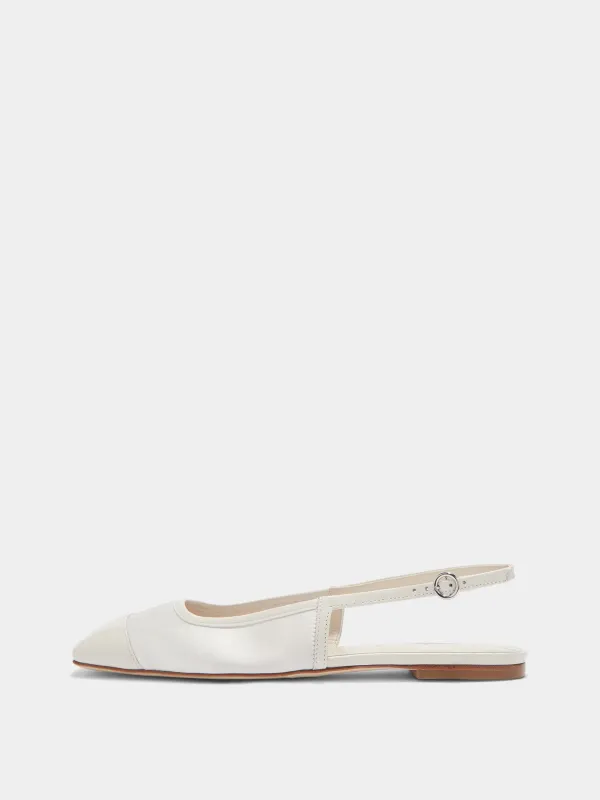 Geraldine Satin Toe-Cap Slingback sold by Aeyde