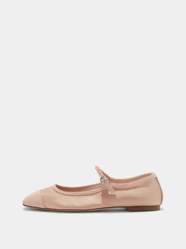 Uma Satin Toe-Cap Mary-Jane Flats sold by Aeyde