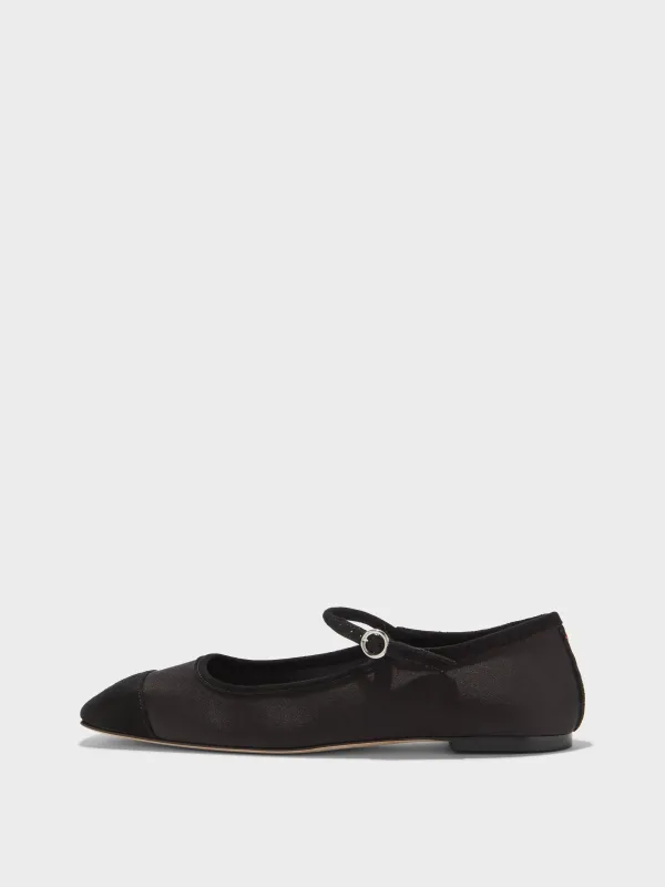 Uma Satin Toe-Cap Mary-Jane Flats sold by Aeyde