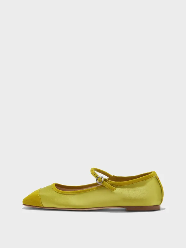 Uma Satin Toe-Cap Mary-Jane Flats sold by Aeyde