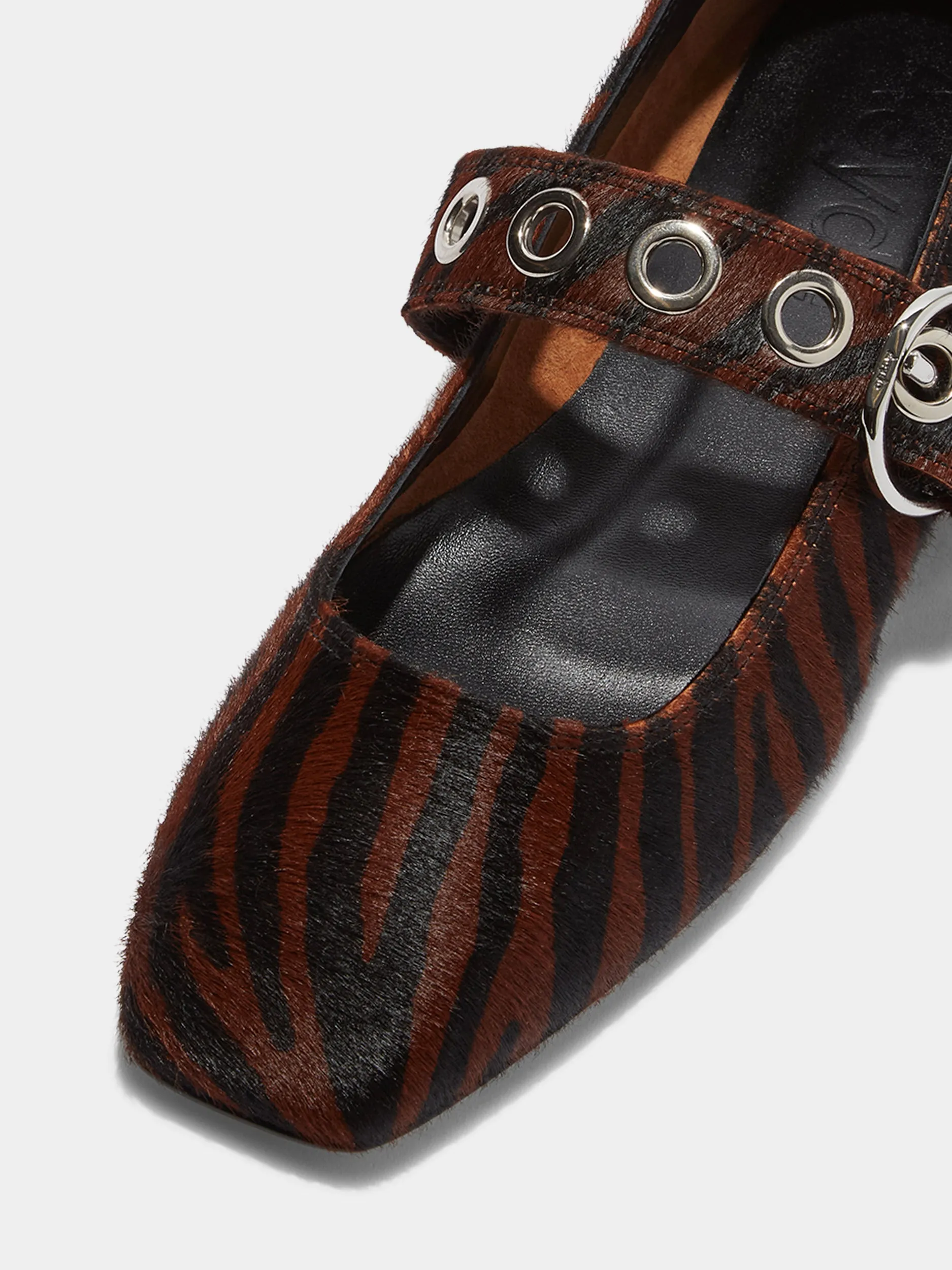 Uma Eyelet Pony Hair Mary-Janes sold by Aeyde product image thumbnail 3