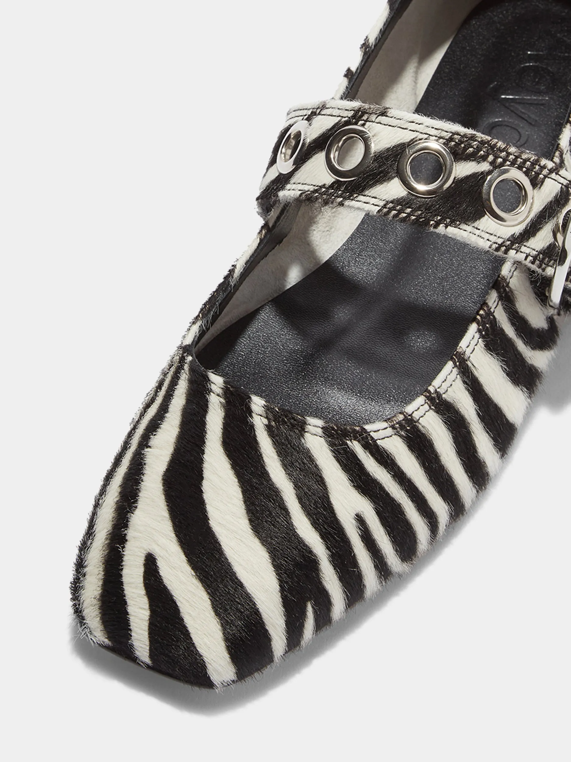 Uma Eyelet Pony Hair Mary-Janes sold by Aeyde product image thumbnail 3
