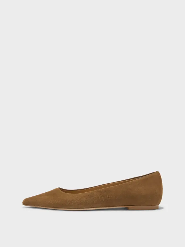 Cassy Pointed-Toe Suede Flats made by Aeyde