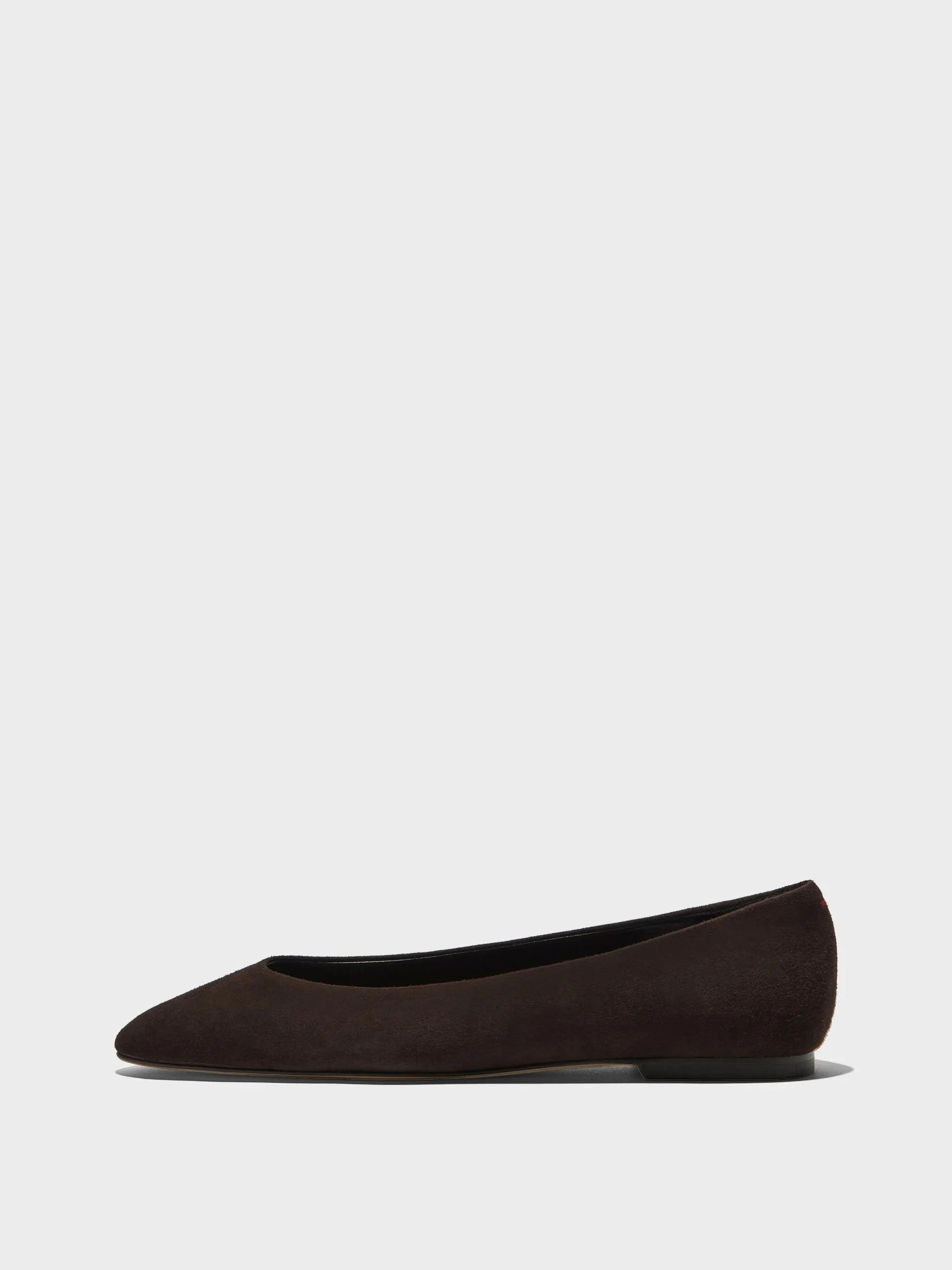 Ellie Suede Almond-Toe Flats sold by Aeyde