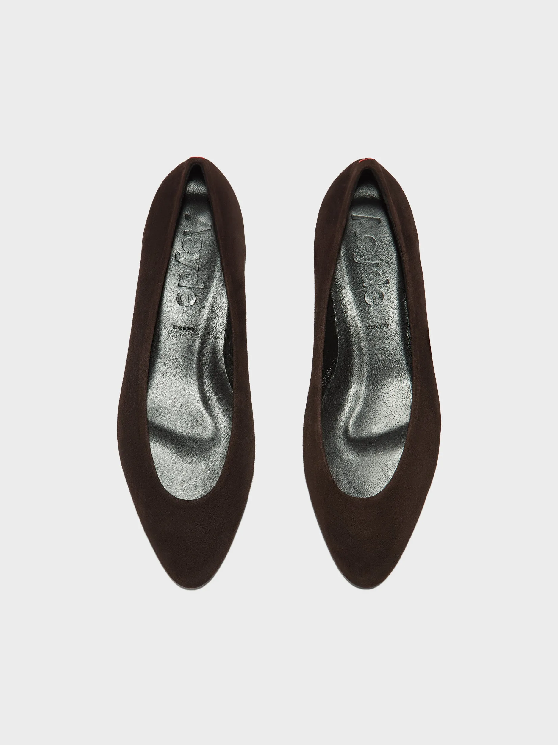 Ellie Suede Almond-Toe Flats sold by Aeyde product image thumbnail 4