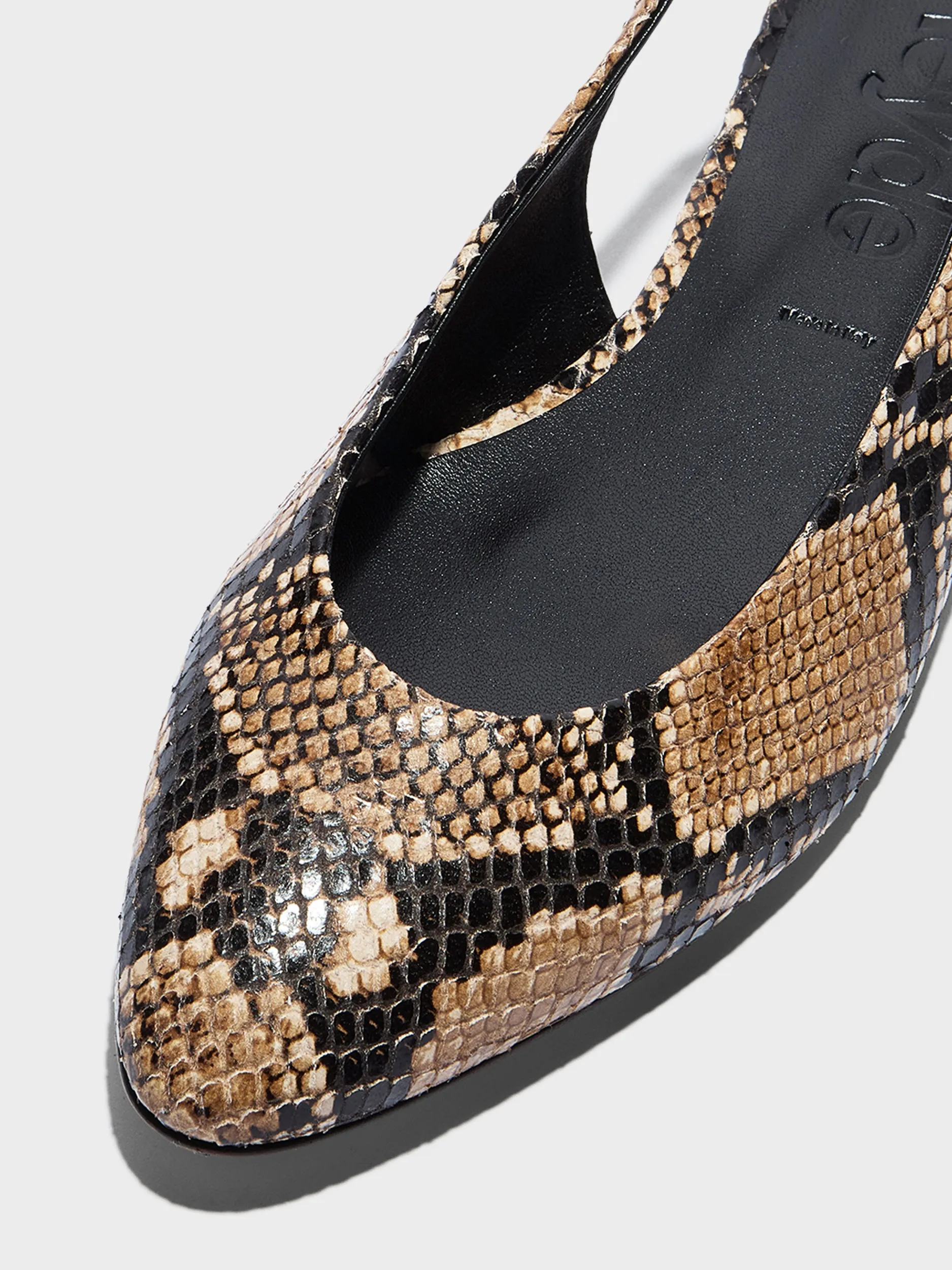 Amelia Snake Print Slingback Flats sold by Aeyde product image thumbnail 4