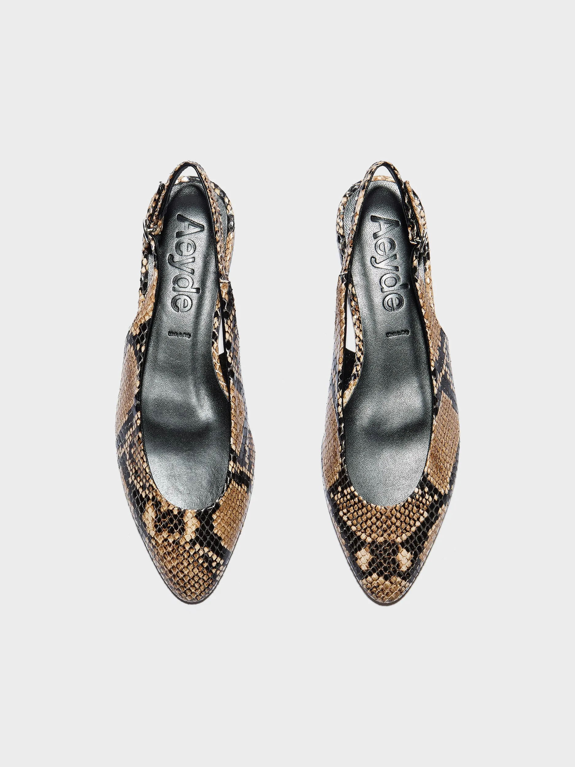 Amelia Snake Print Slingback Flats sold by Aeyde product image thumbnail 5