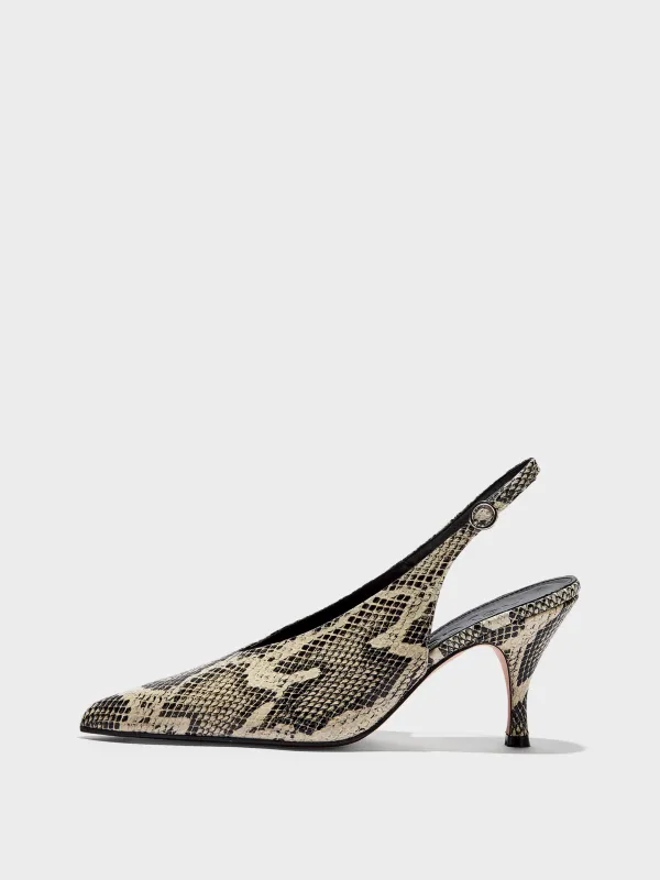 Carla Snake Print Pumps made by Aeyde