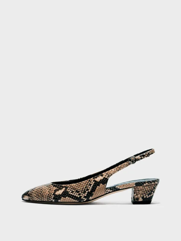 Celeste Snake Print Pumps made by Aeyde