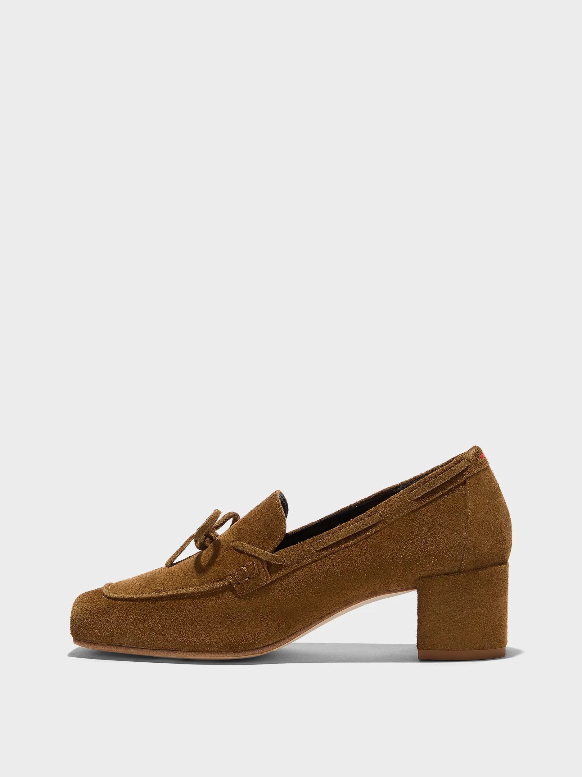 Grenn Suede Heeled Loafers sold by Aeyde