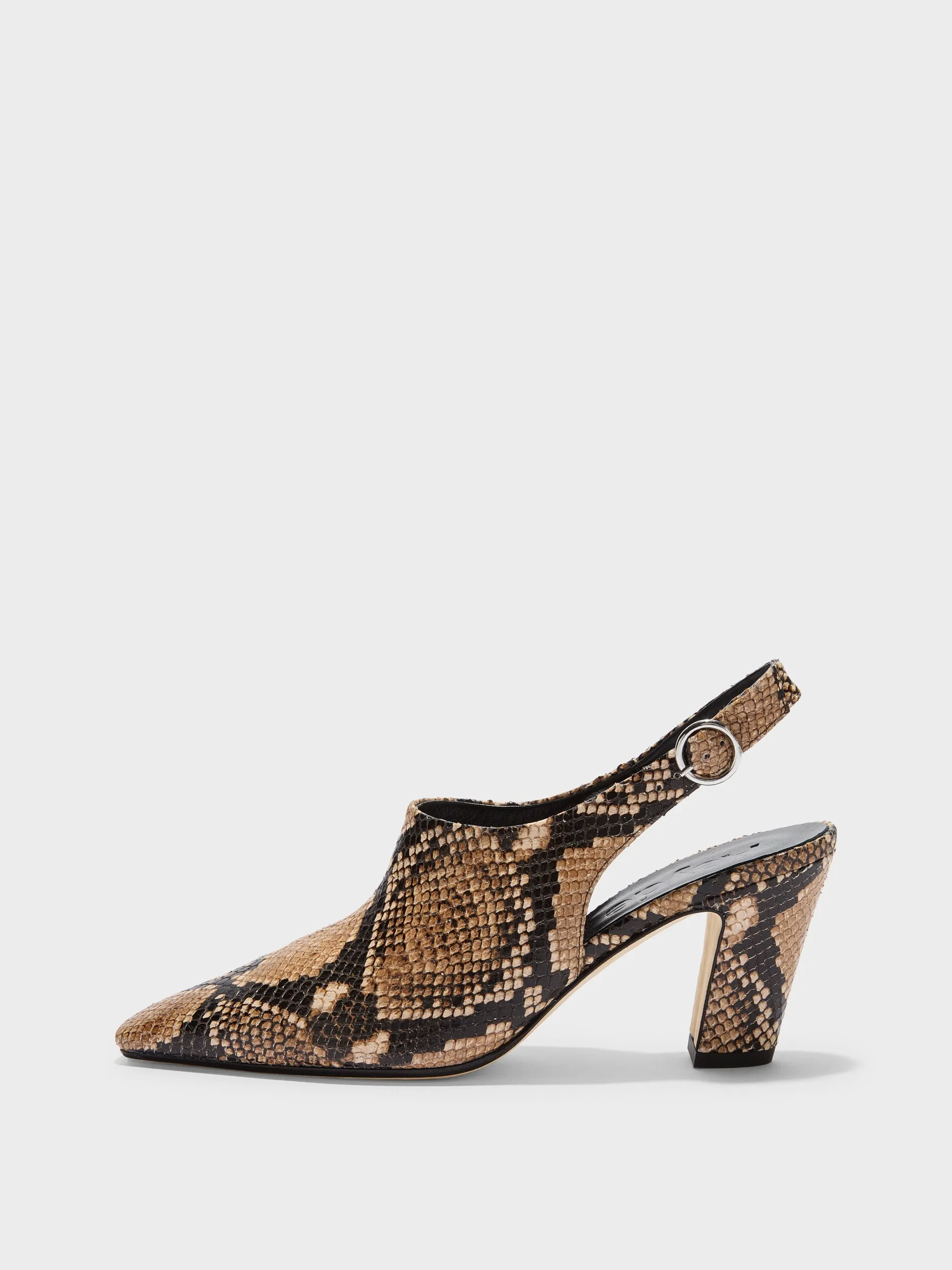 Maude Snake Print Mules sold by Aeyde