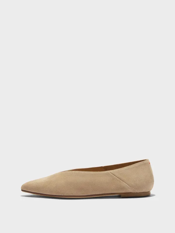 Moa Suede Pointed-Toe Flats sold by Aeyde