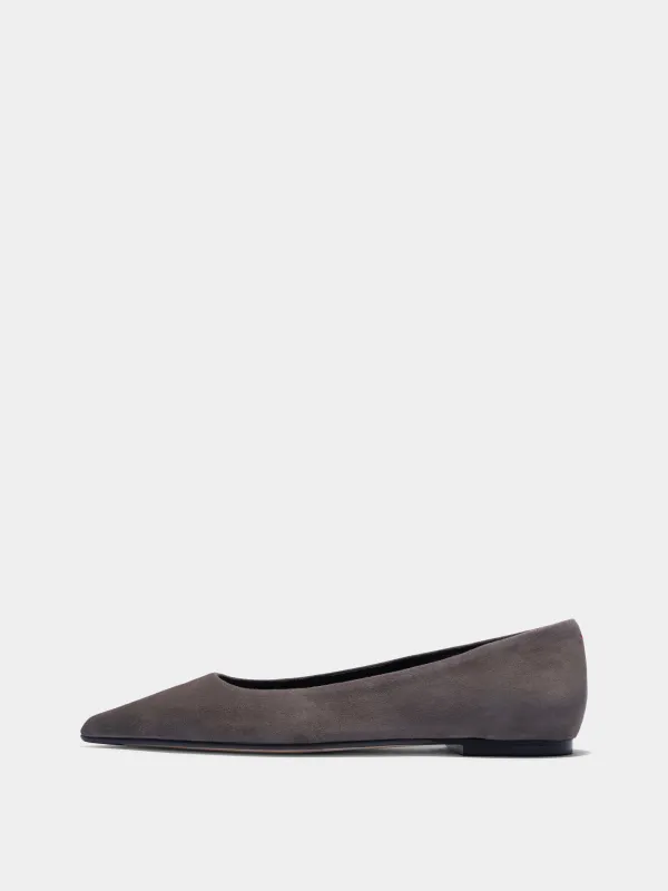 Cassy Pointed-Toe Suede Flats made by Aeyde