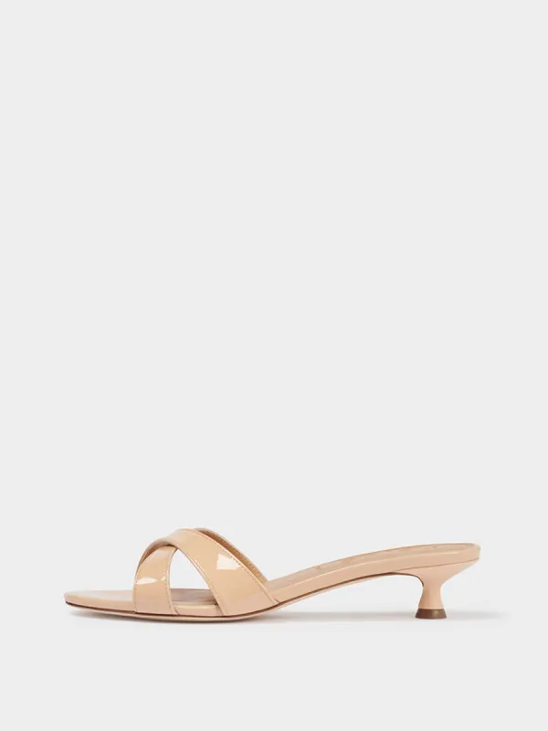 Stina Leather Kitten-Heel Sandals sold by Aeyde