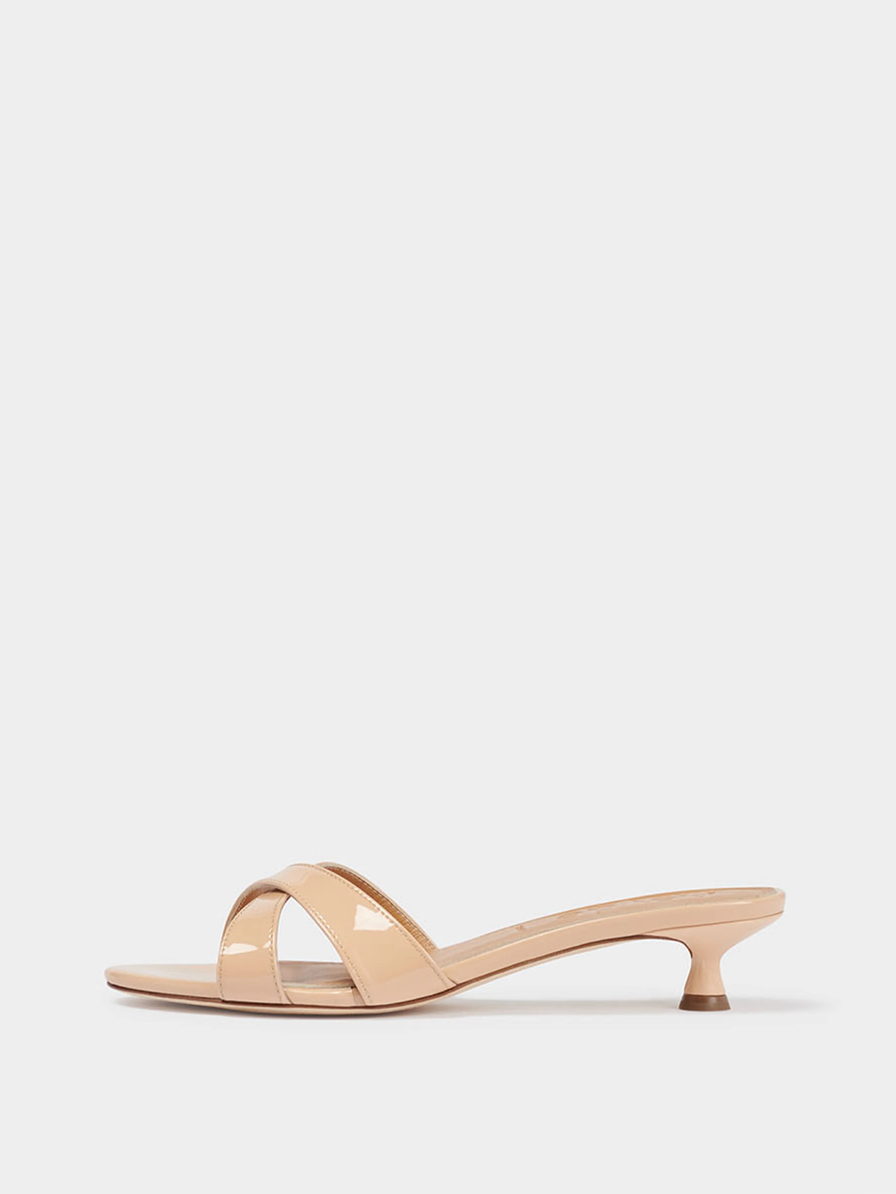 Stina Leather Kitten-Heel Sandals sold by Aeyde