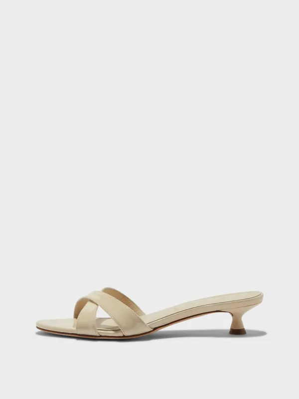 Stina Leather Kitten-Heel Sandals sold by Aeyde