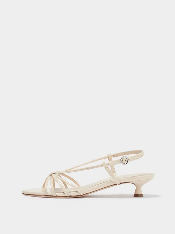 Rhonda Leather Kitten-Heel Sandals sold by Aeyde