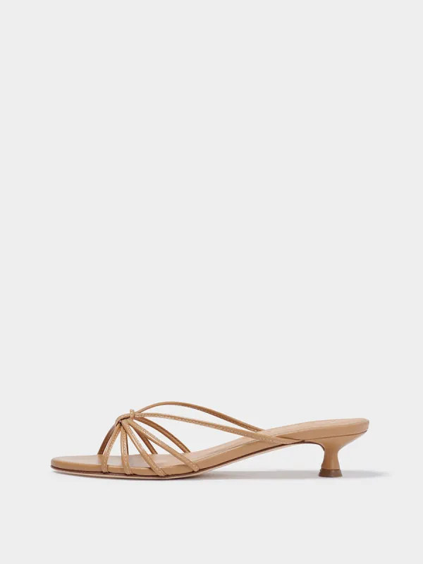 Milla Leather Kitten-Heel Sandals sold by Aeyde