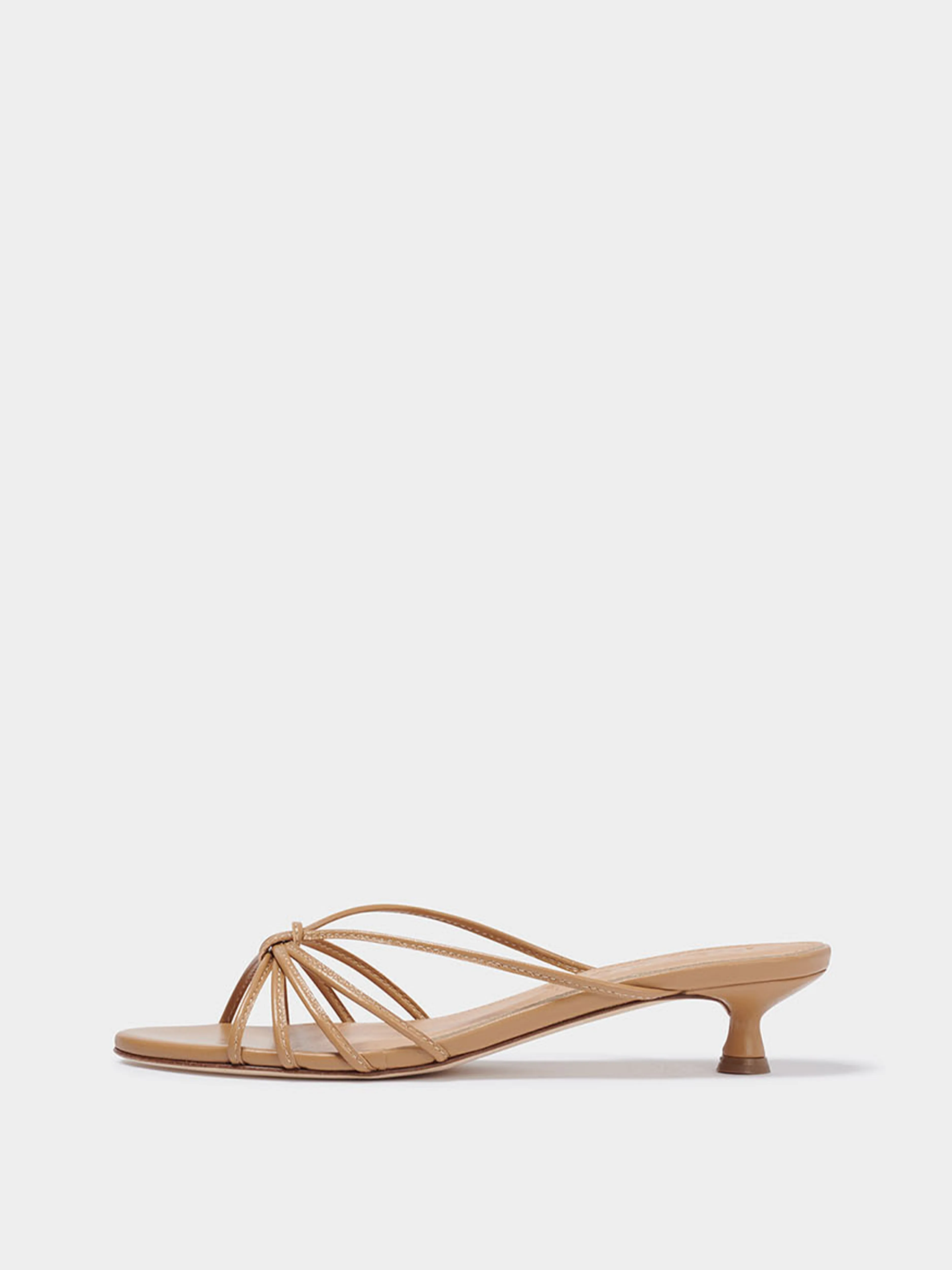 Milla Leather Kitten-Heel Sandals sold by Aeyde