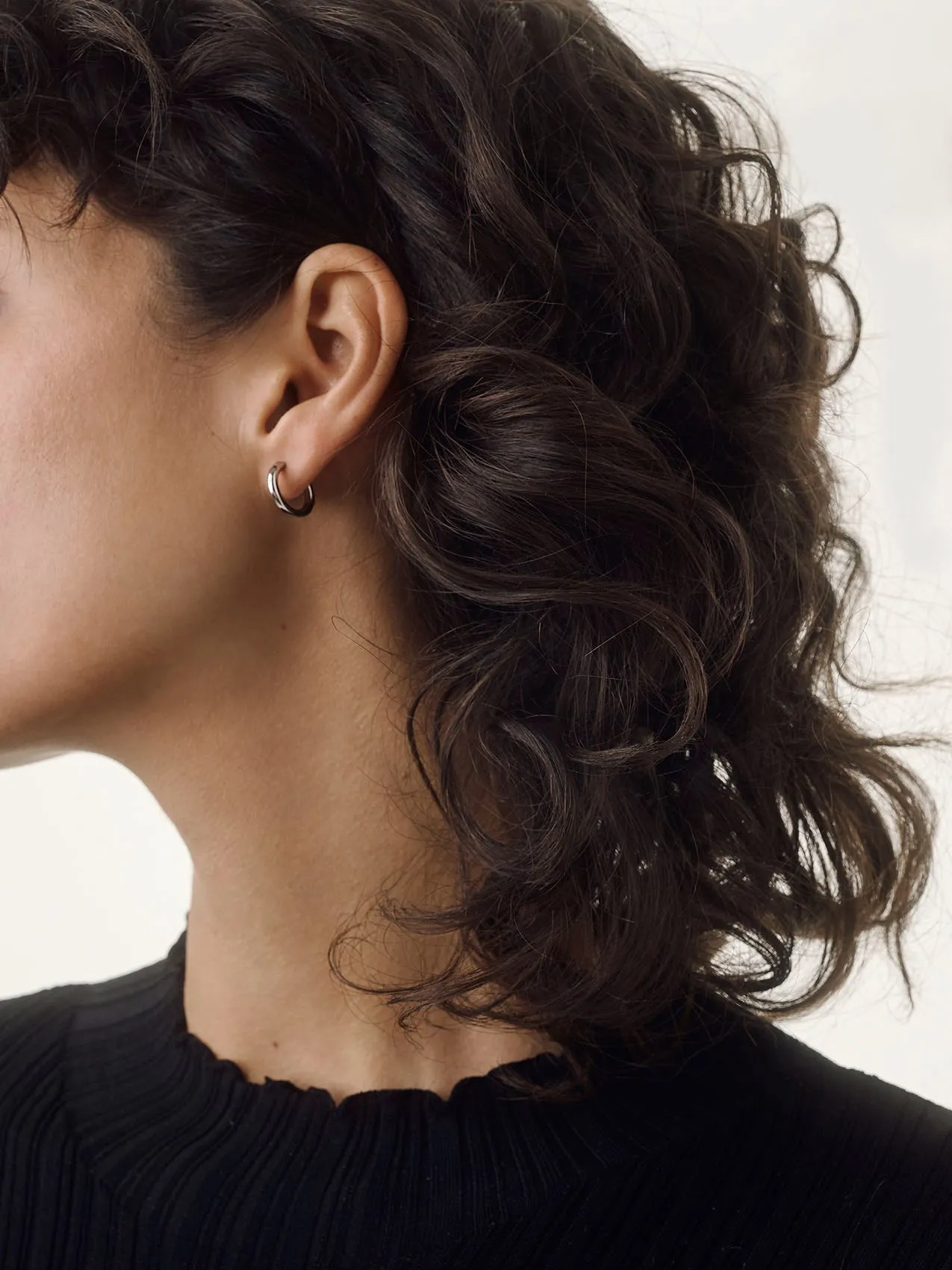 Elliot Palladium-Plated Hoop Earrings sold by Aeyde product image thumbnail 4