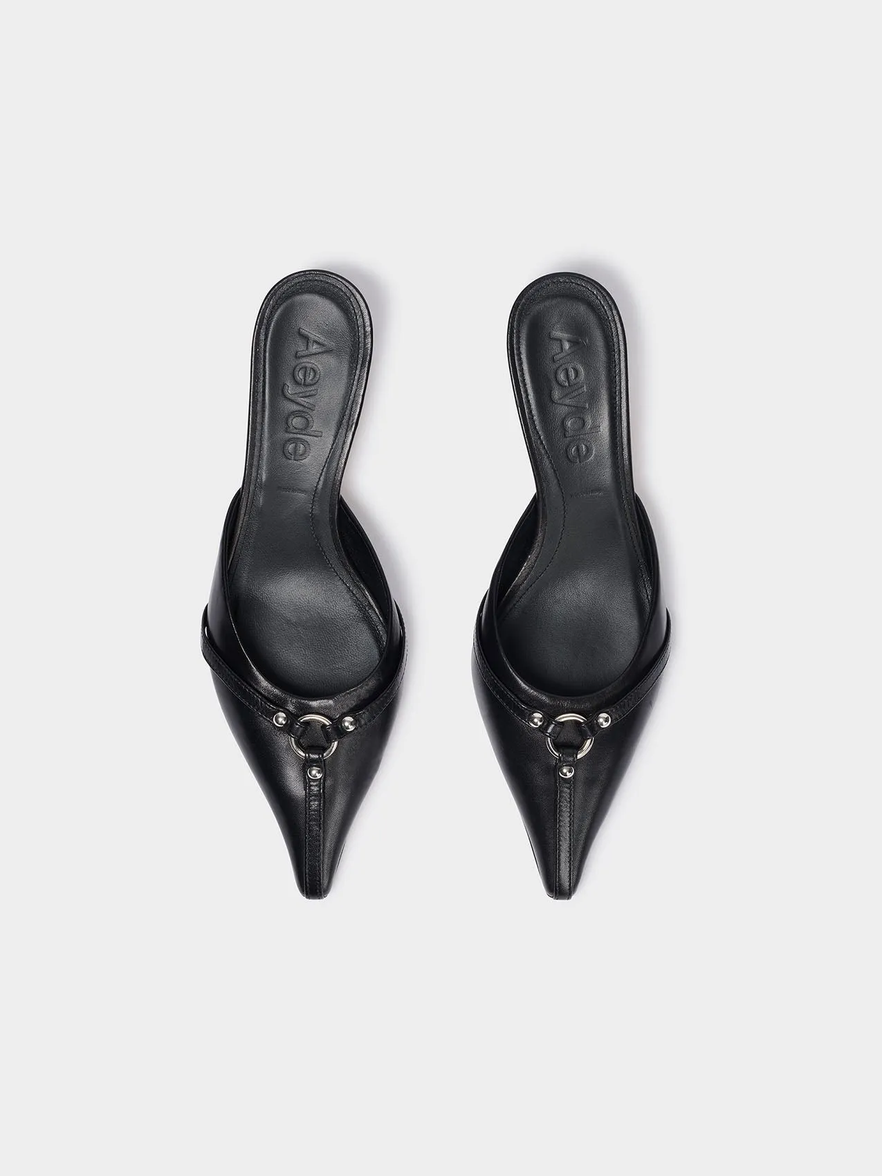 Iita Leather Kitten-Heel Mules sold by Aeyde product image thumbnail 4