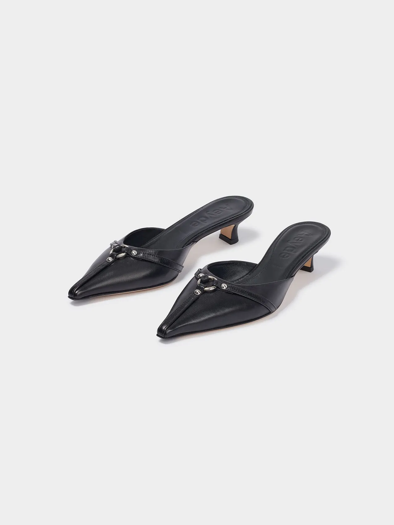 Iita Leather Kitten-Heel Mules sold by Aeyde product image thumbnail 2