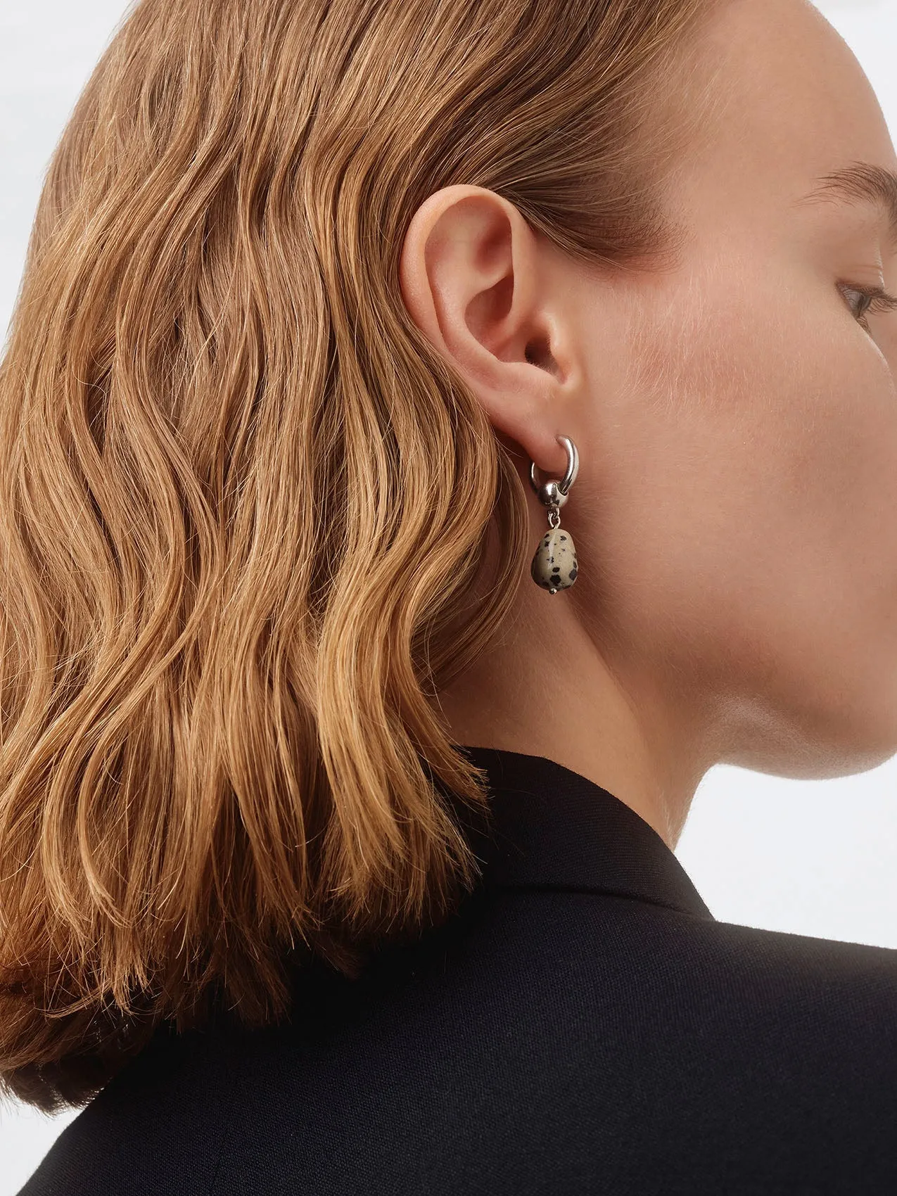Elvin Diaspro Dalmata and Palladium-Plated Earrings sold by Aeyde product image thumbnail 4