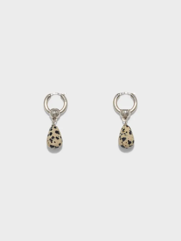 Elvin Diaspro Dalmata and Palladium-Plated Earrings sold by Aeyde