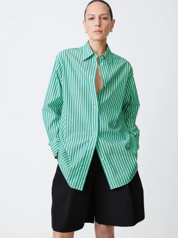 Santos Shirt in Stripe Green sold by Studio Nicholson
