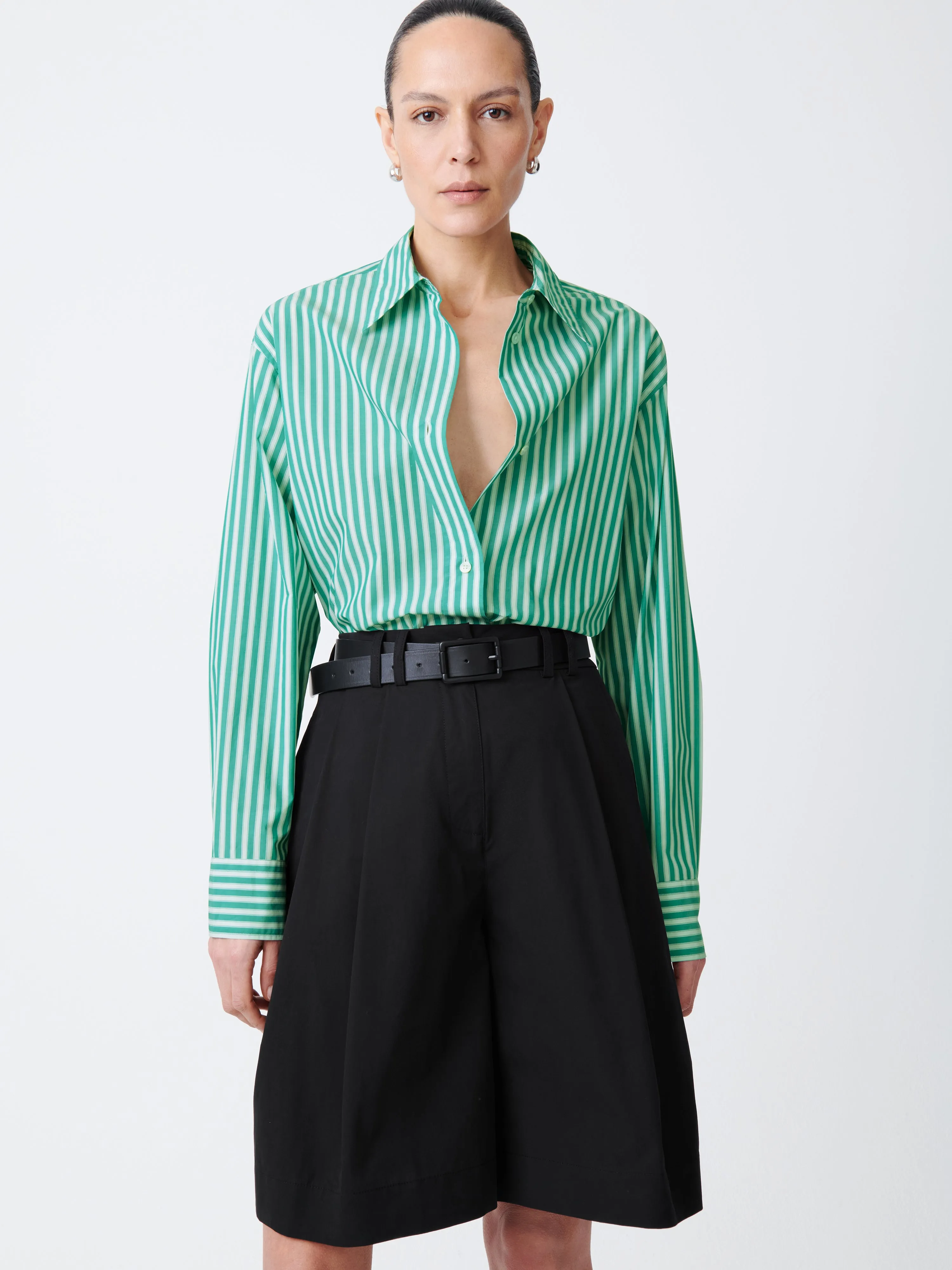 Santos Shirt in Stripe Green sold by Studio Nicholson product image thumbnail 4