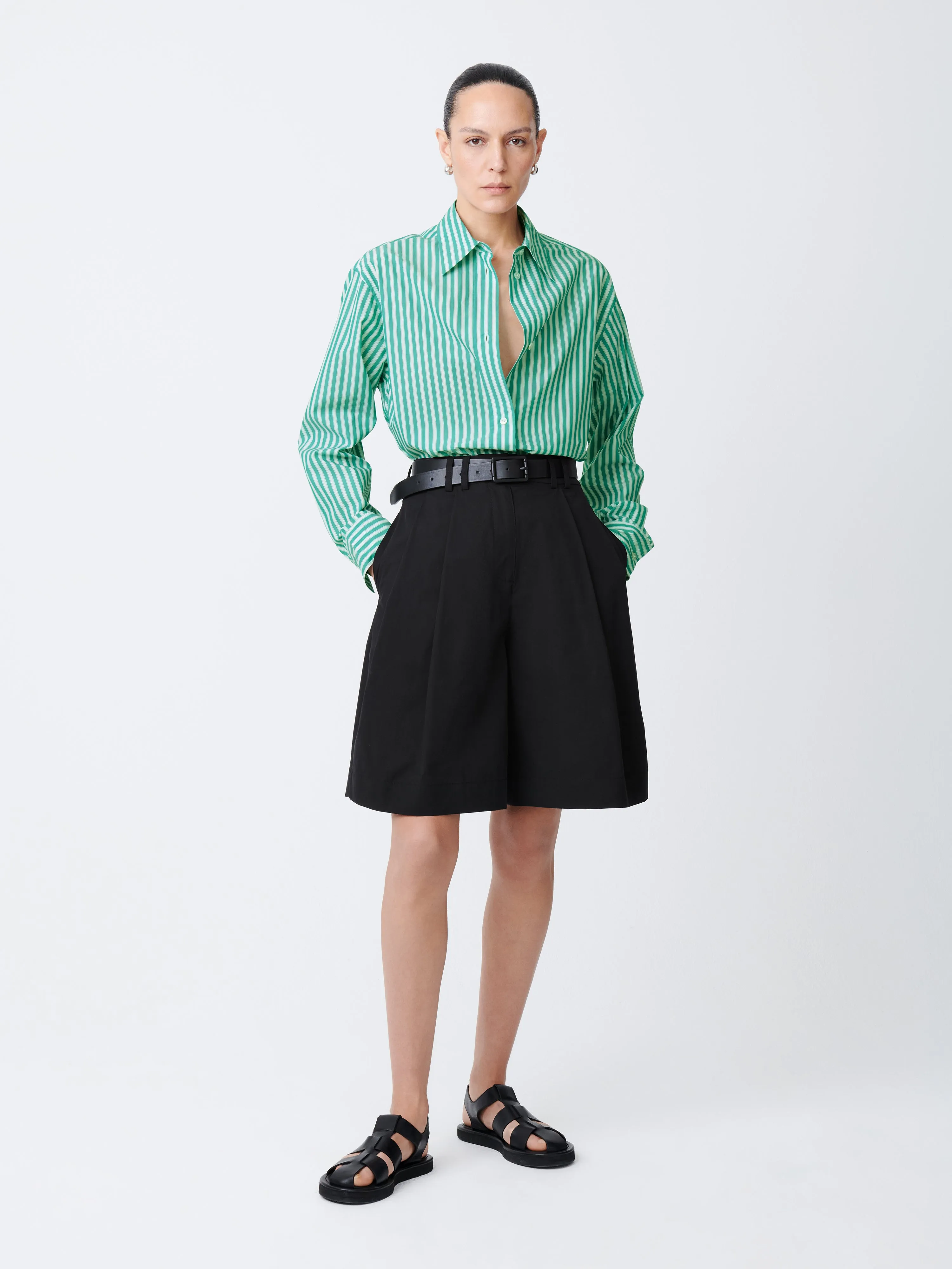 Santos Shirt in Stripe Green sold by Studio Nicholson product image thumbnail 2