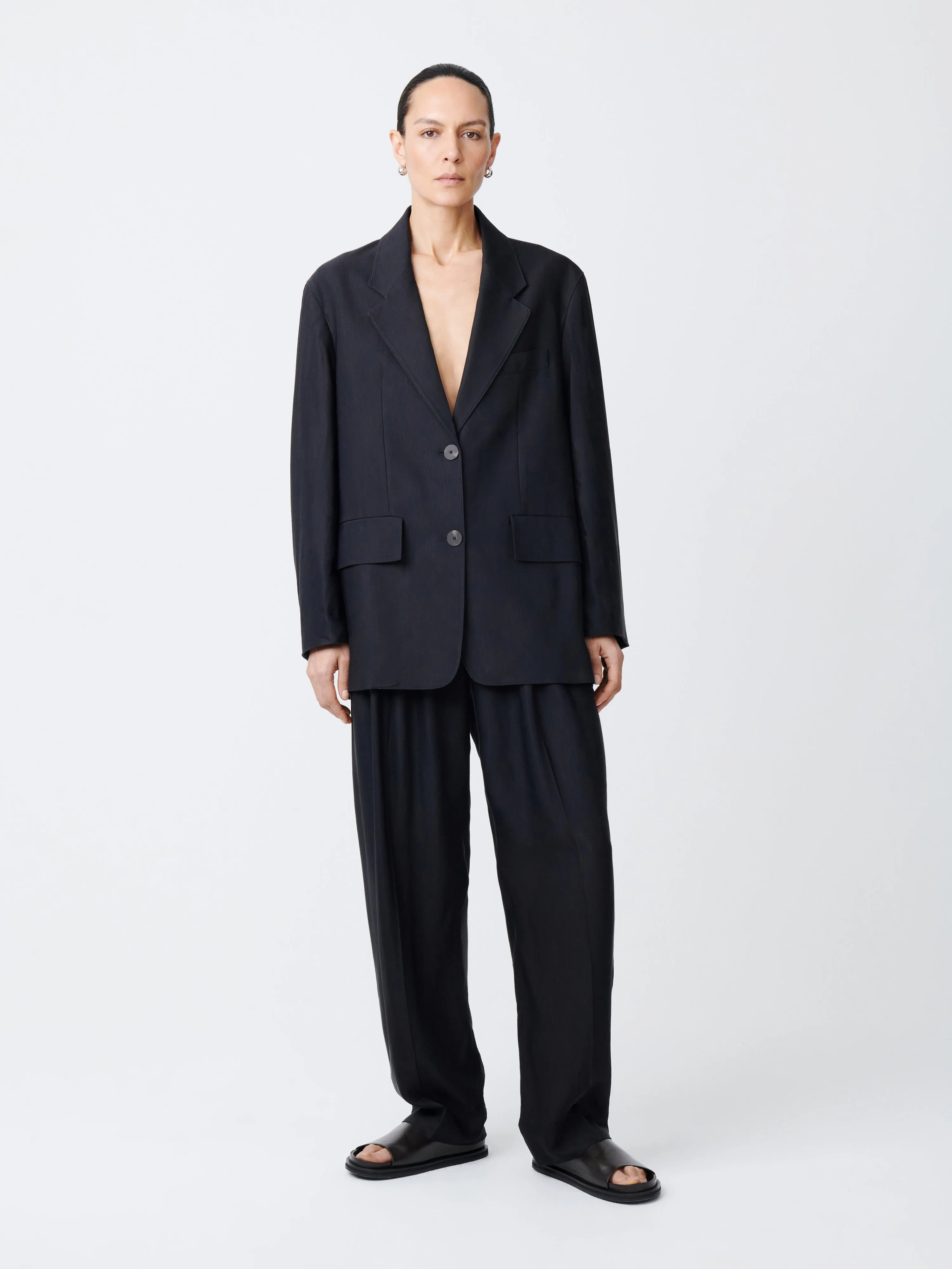 Phelps Viscose Jacket in Darkest Navy sold by Studio Nicholson product image thumbnail 2