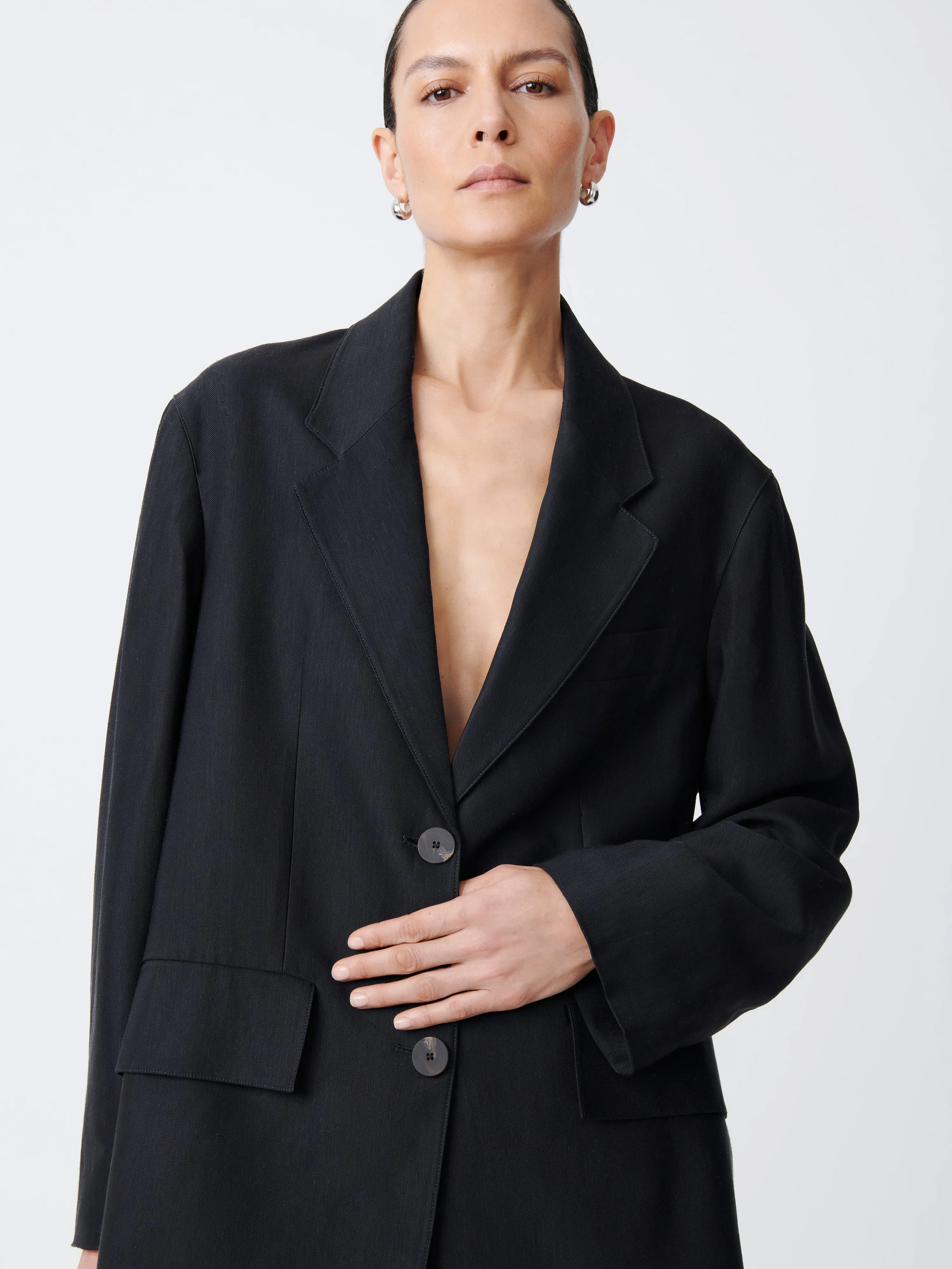 Phelps Viscose Jacket in Darkest Navy sold by Studio Nicholson product image thumbnail 5