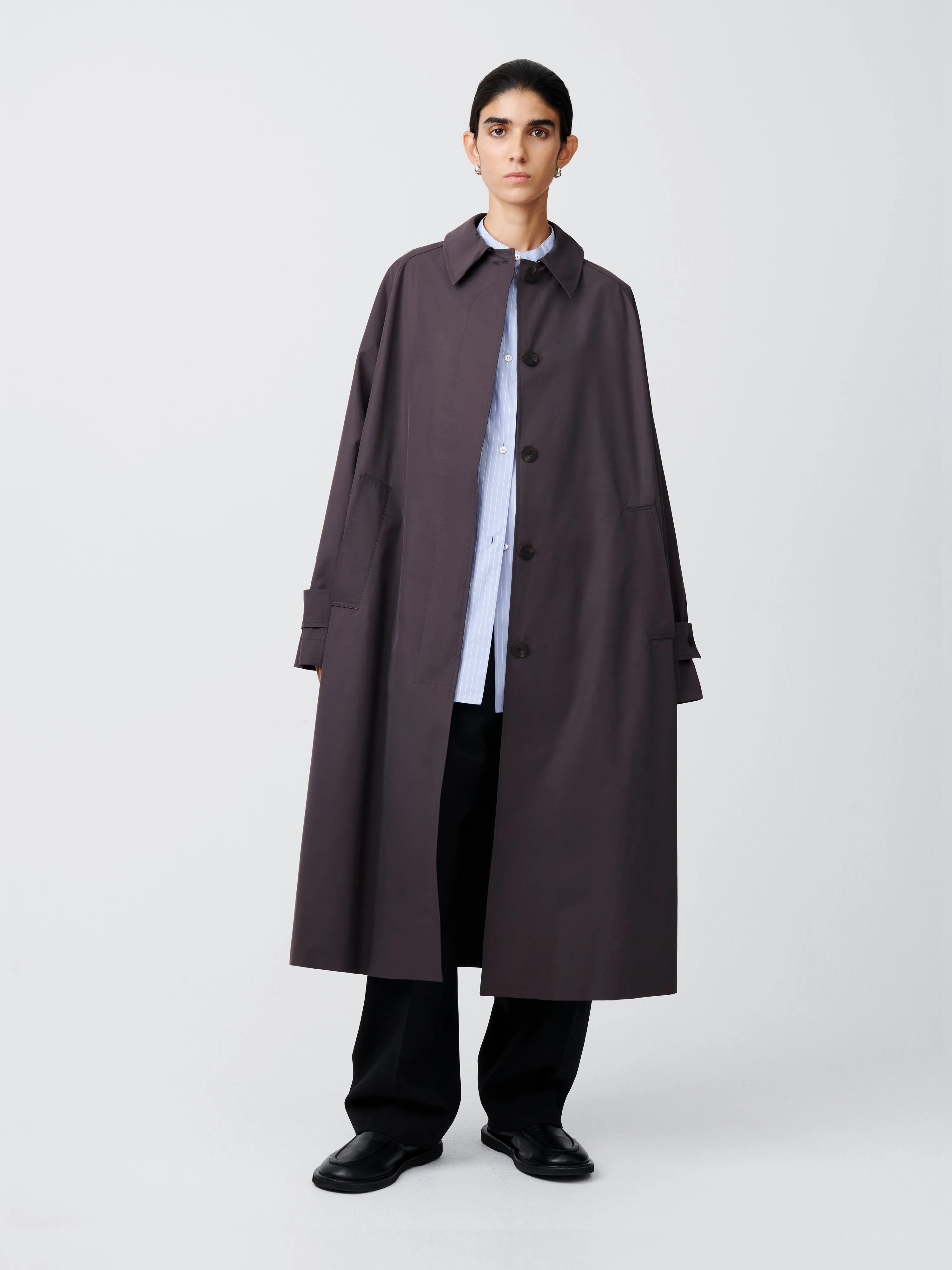 Holin Coat in Cocoa sold by Studio Nicholson