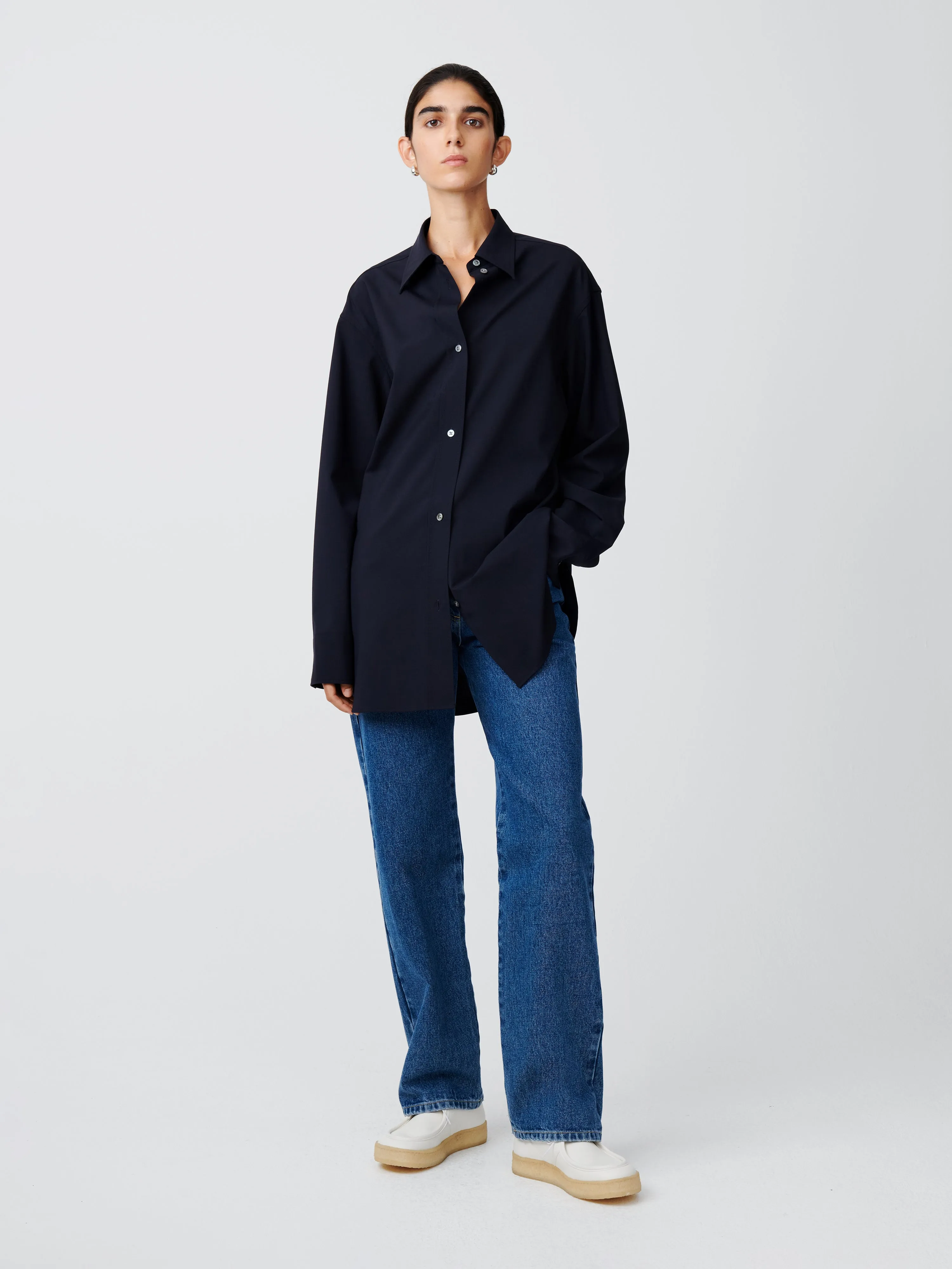 Santos Tropical Wool Shirt in Darkest Navy sold by Studio Nicholson product image thumbnail 2