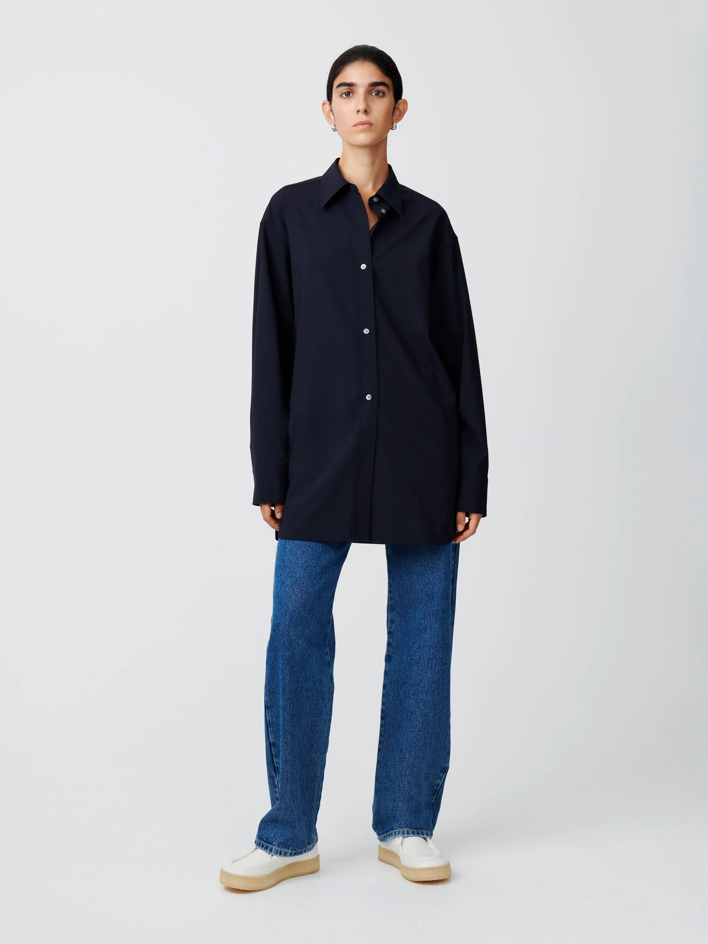 Santos Tropical Wool Shirt in Darkest Navy sold by Studio Nicholson product image thumbnail 4