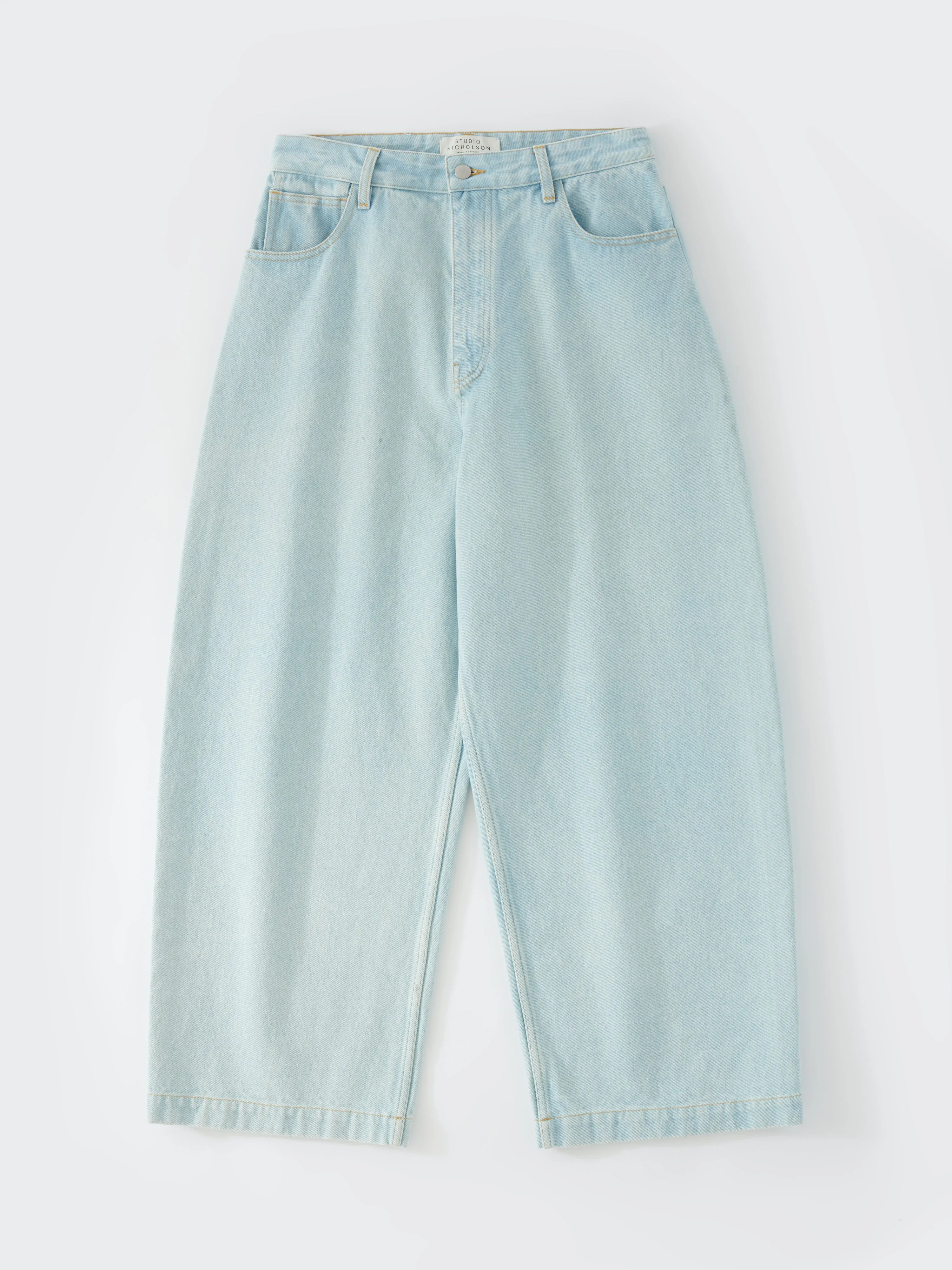 STUDIO NICHOLSON｜JEANS (ARAL DENIM PANT BLEACH WASH (A Studio Nicholson Blue Aral Jeans In Bleach Wash | ModeSens