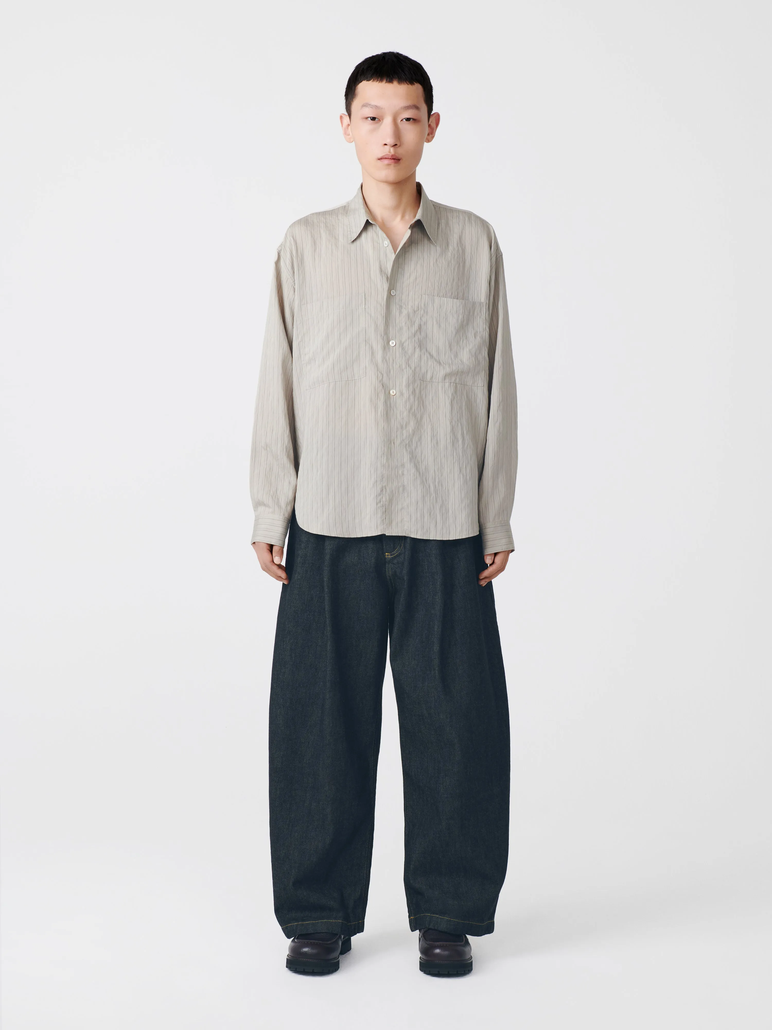 Salin Shirt in Pebble Black sold by Studio Nicholson