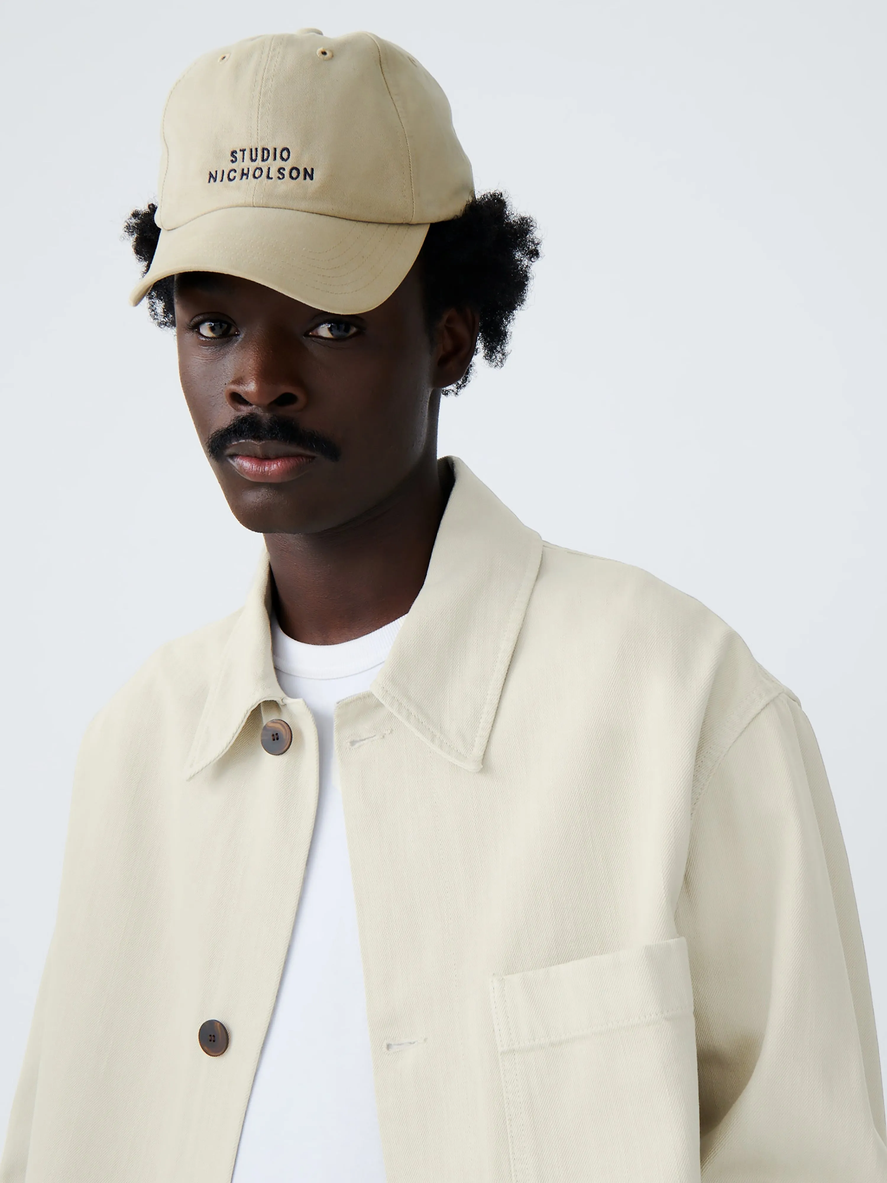 Logo Cap in Sand sold by Studio Nicholson product image thumbnail 5