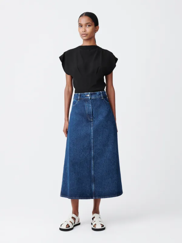 Baringo Denim Skirt in Indigo Wash sold by Studio Nicholson