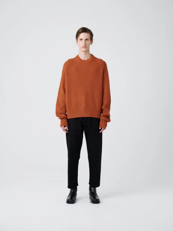 Auxil Knit in Terracotta sold by Studio Nicholson