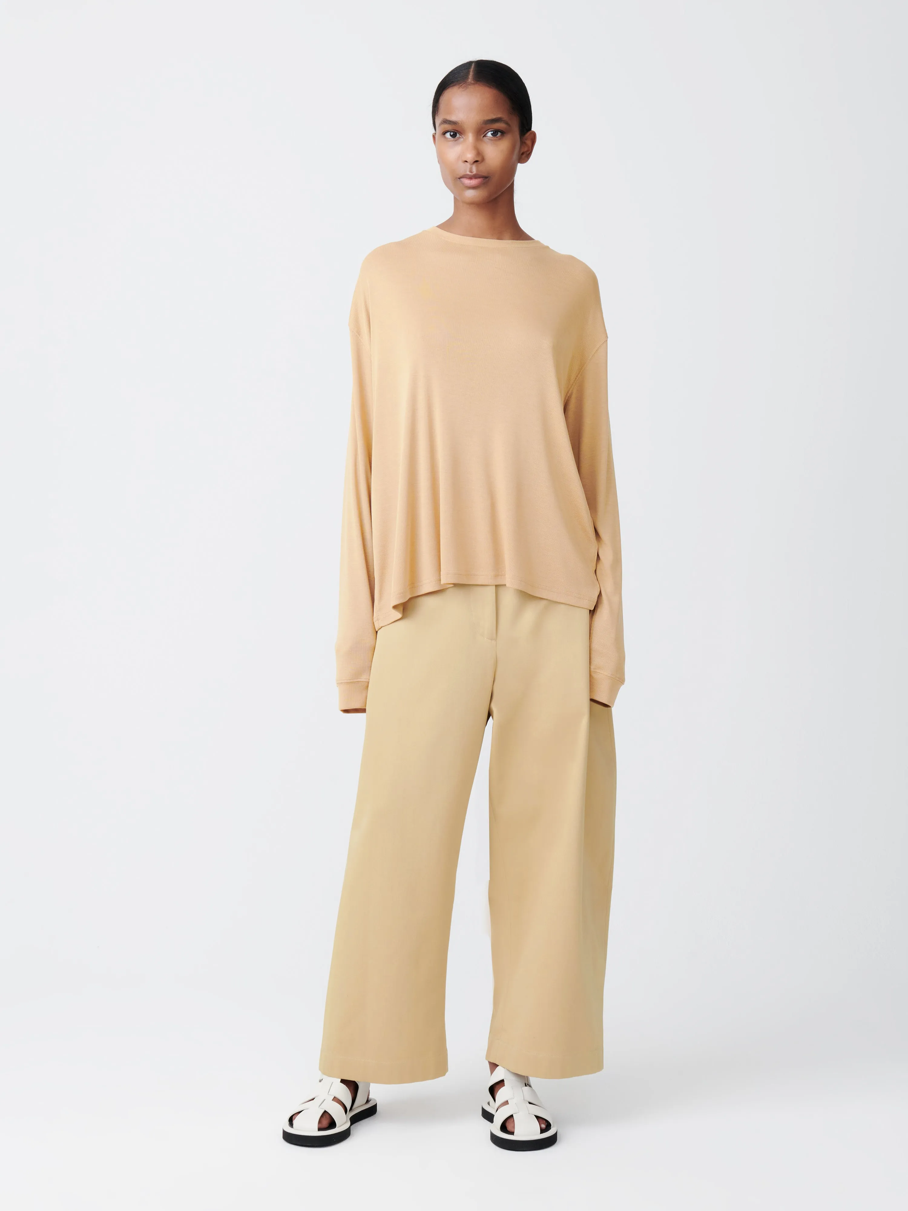 Chalco Twill Pant in Sand sold by Studio Nicholson