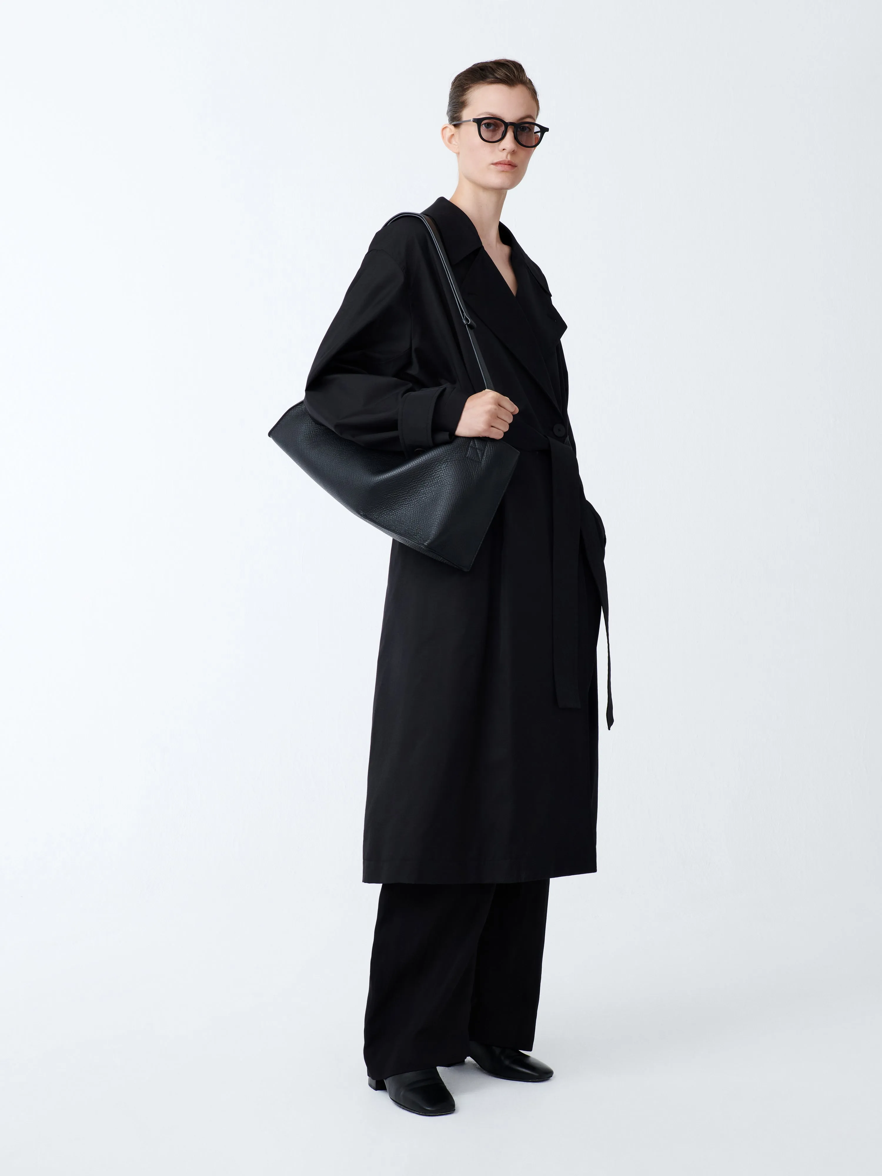 Shiboru Leather Bag in Black sold by Studio Nicholson