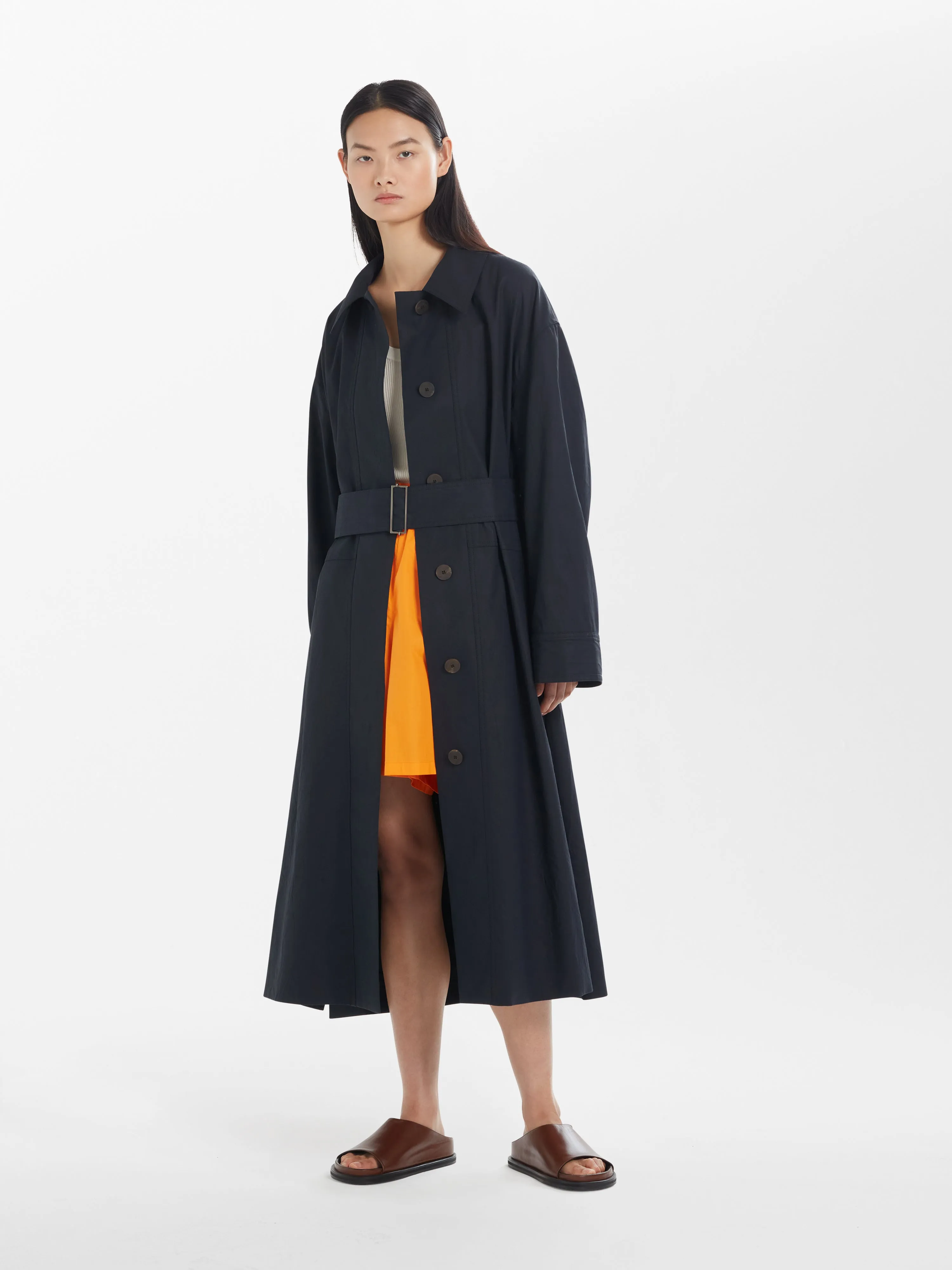 Monterry Coat in Darkest Navy sold by Studio Nicholson