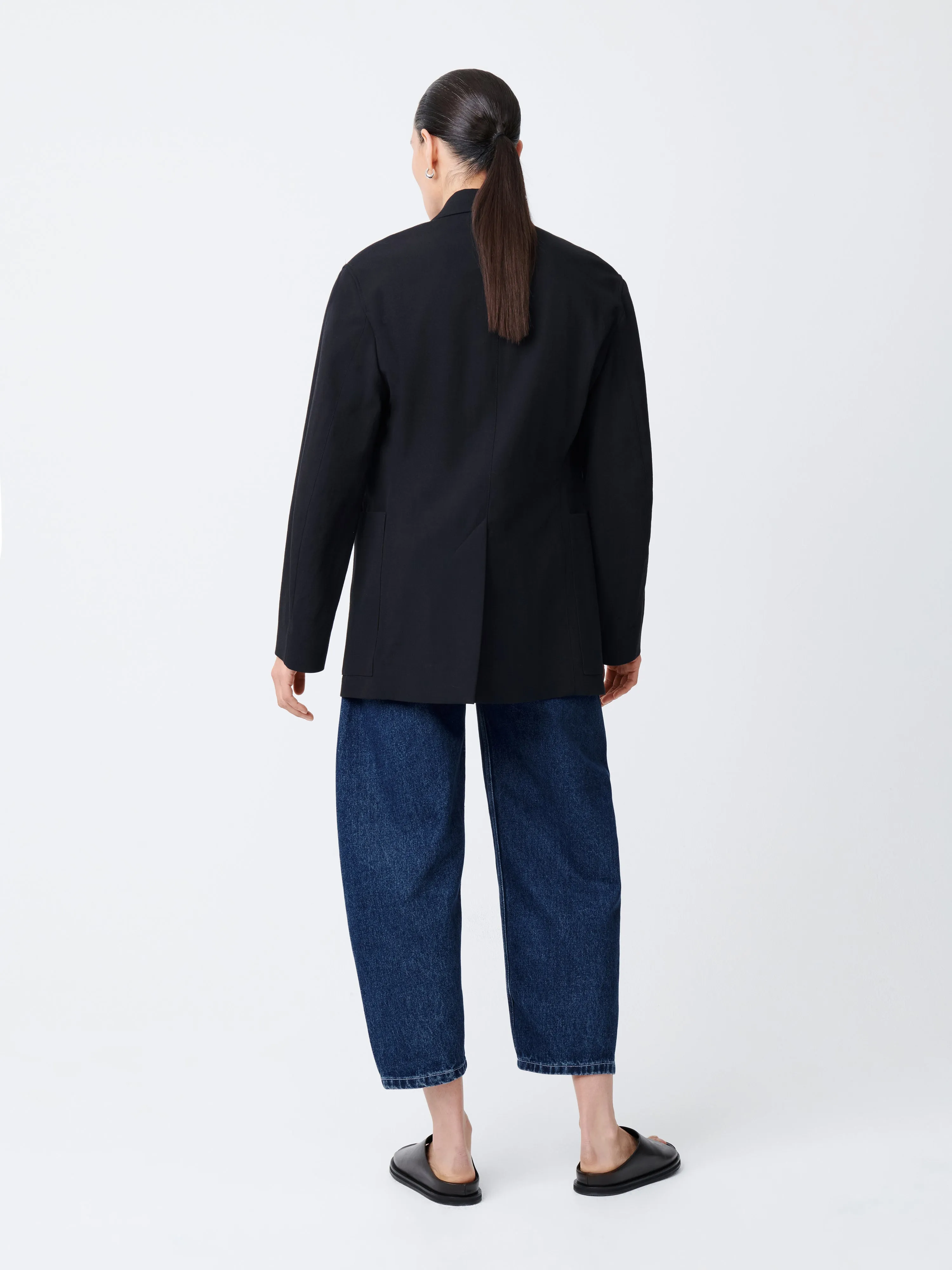 Conde Dry Cotton Jacket in Black sold by Studio Nicholson product image thumbnail 2
